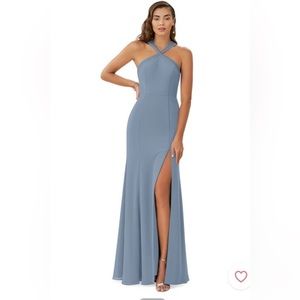 Azazie Rue Dusty Blue Size 0